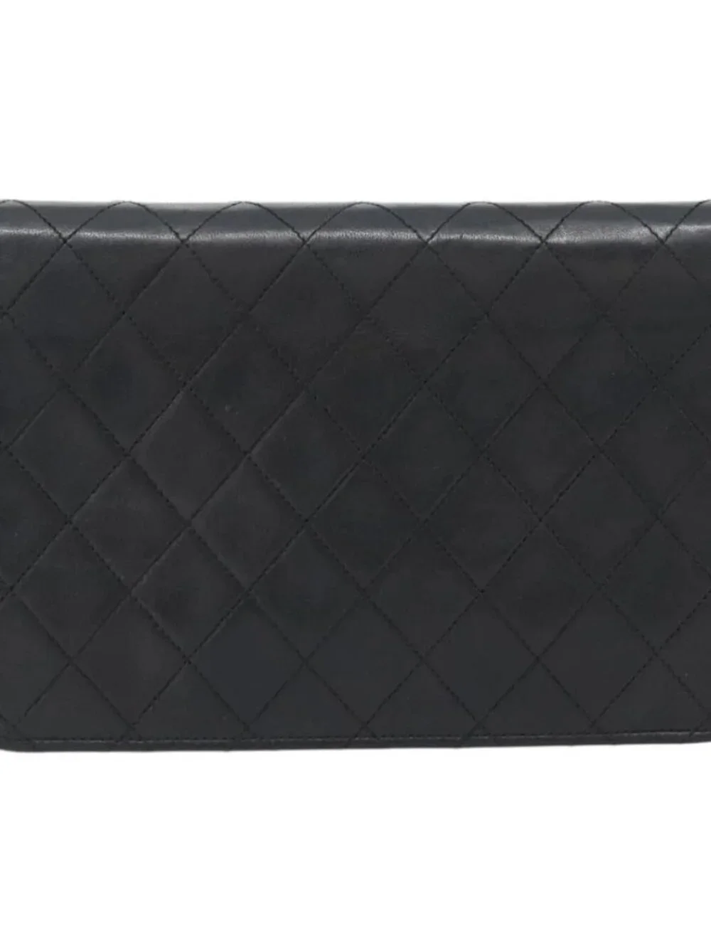 CHANEL Matelasse Chain Shoulder Bag Lamb Skin Black CC Auth 62395